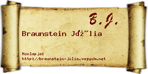 Braunstein Júlia névjegykártya